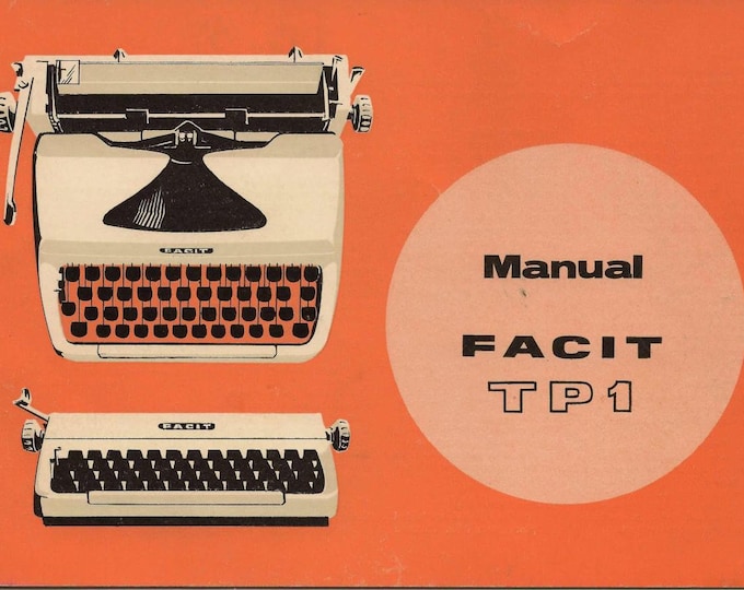 Facit TP1 Typewriter Instruction Manual - User Manual - Complete User Guide