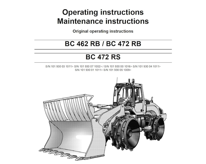 Bomag BC 462 RB Opeating & Maintenance Instruction 00805321 - English (PDF Download)