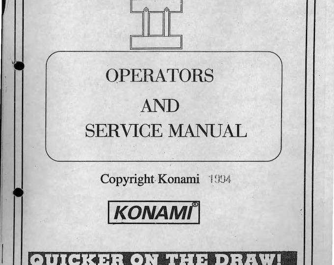 KONAMI - LETHAL ENFORCERS 2- 1994 - Service Manual - Parts Manual - Owner manual -  Pdf Download