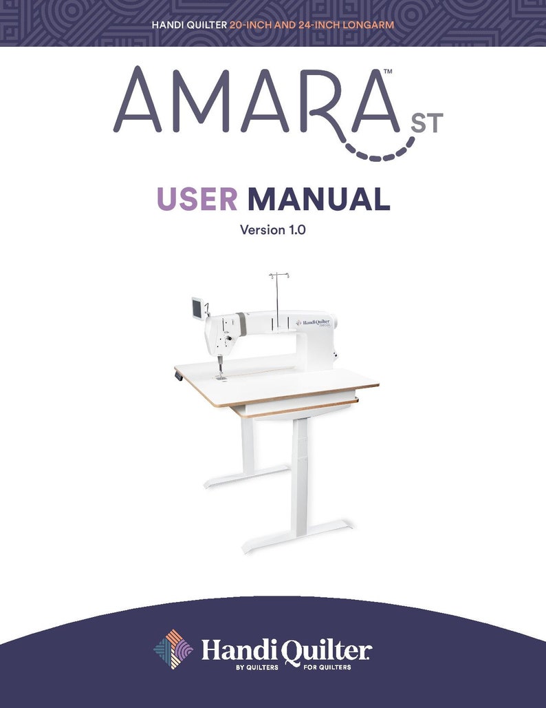 Handi Quilter Amarastationary Sewing Machine Instruction Manual User