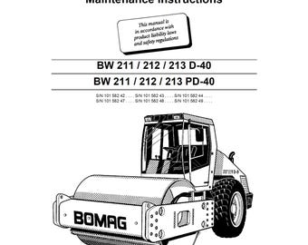 Bomag Single Drum Roller BW 211 D-40_PD-40 Operating & Maintenance Instructions 08-2006 00815881 - English  (Pdf Download)