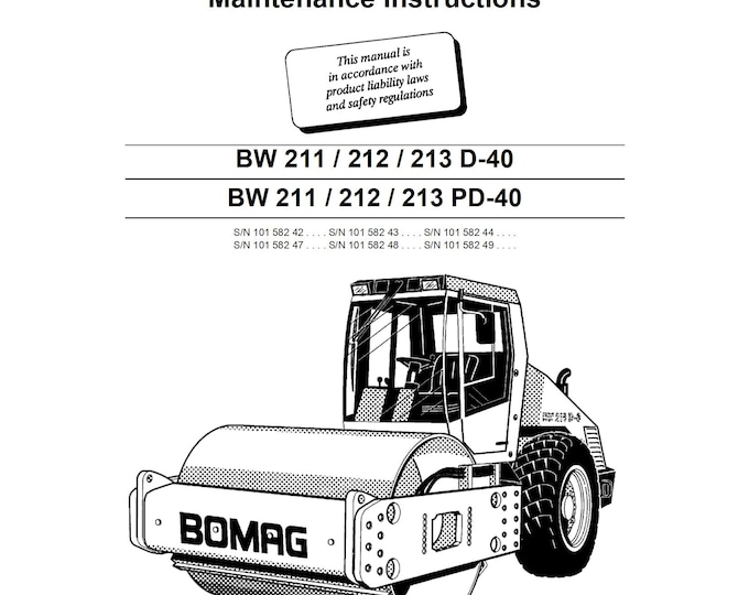 Bomag Single Drum Roller BW 211 D-40_PD-40 Operating & Maintenance Instructions 08-2006 00815881 - English  (Pdf Download)