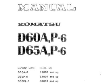 Manual de taller de la excavadora Komatsu D60/D65 (Descarga en PDF)