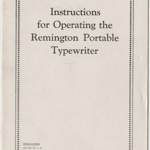 Remington Portable Typewriter Instruction Manual - User Manual - Complete User Guide