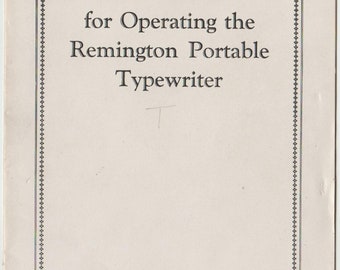 Remington Portable Typewriter Instruction Manual - User Manual - Complete User Guide