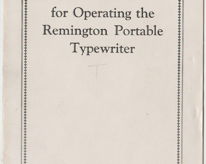 Remington Portable Typewriter Instruction Manual - User Manual - Complete User Guide