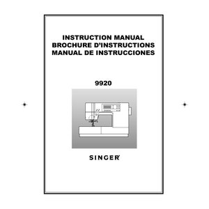 Singer 9920 Sewing Machine Instruction Manual - User Manual - Complete User Guide - English - French - Spanish
