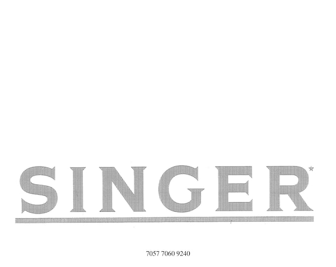 Singer 7057 - 7060 - 9240 Quantum Sewing Machine Instruction Manual - User Manual - Complete User Guide - English