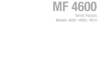 Massey Ferguson MF 4600 Series Tractor Workshop Manual - English