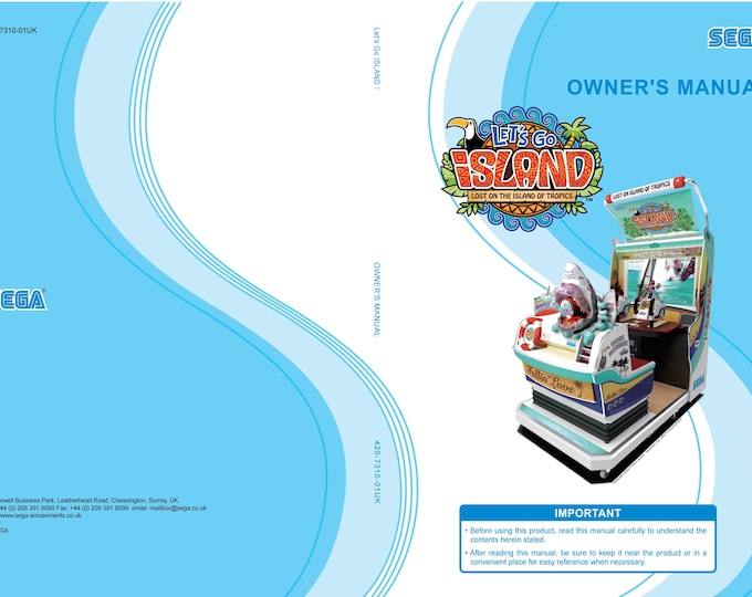 SEGA - LETS GO Island - Service Manual - Parts Manual - Owner manual -  Pdf Download