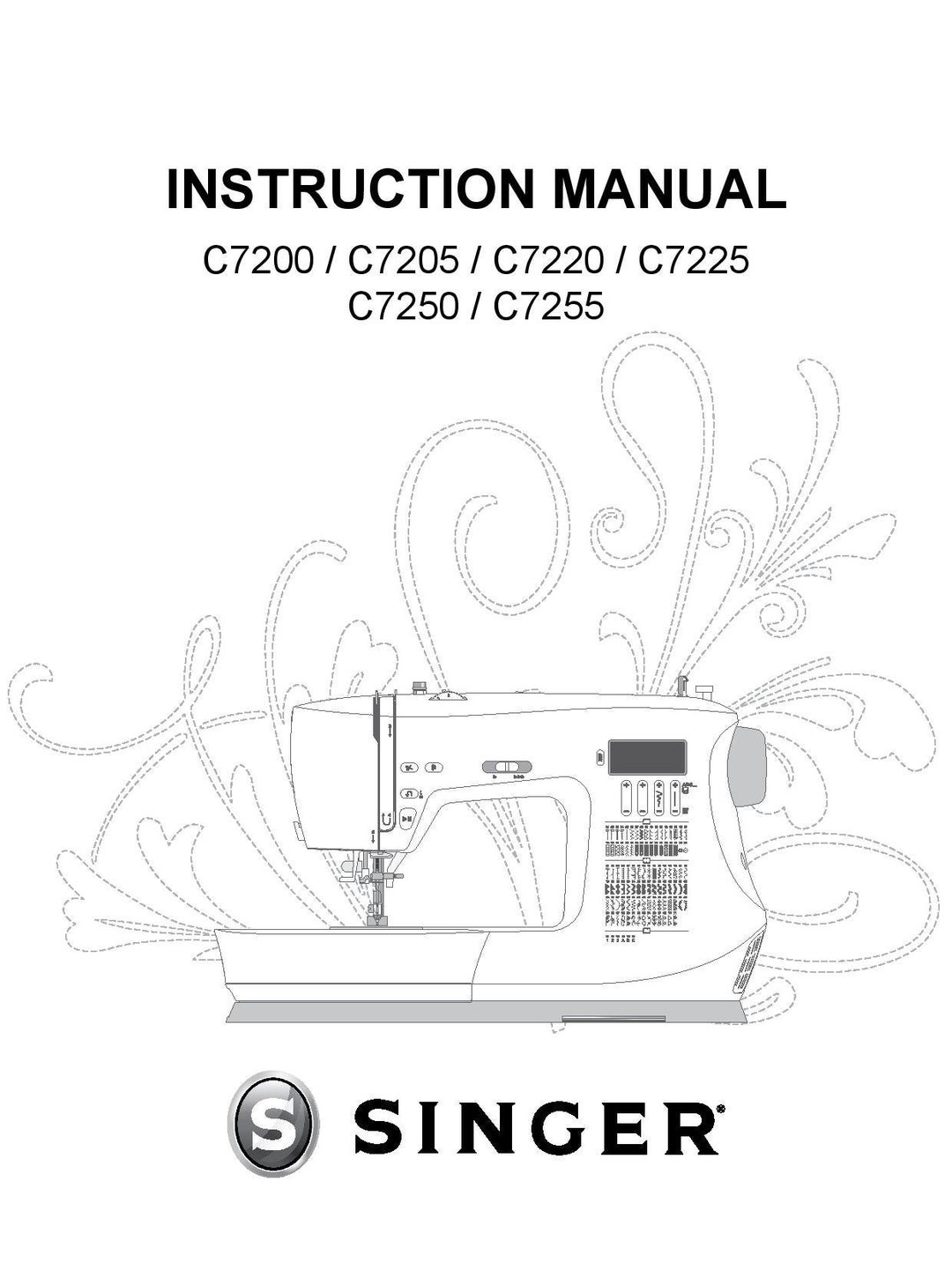 Singer C7200 C7205 C7220 C7225 C7250 C7255 Sewing Machine Instruction