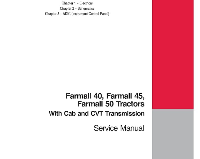 Case Farmall 40, Farmall 45 , Farmall 50 Tractors - Repair Manual - Service Manual-Shop Manual (Pdf Download)