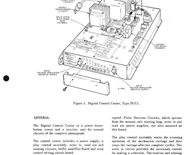Seeburg USC1-USC2 - Operating Instructions- Service Manual - Instruction Manual -  Wiring Diagram - Schematic - Operation Manual