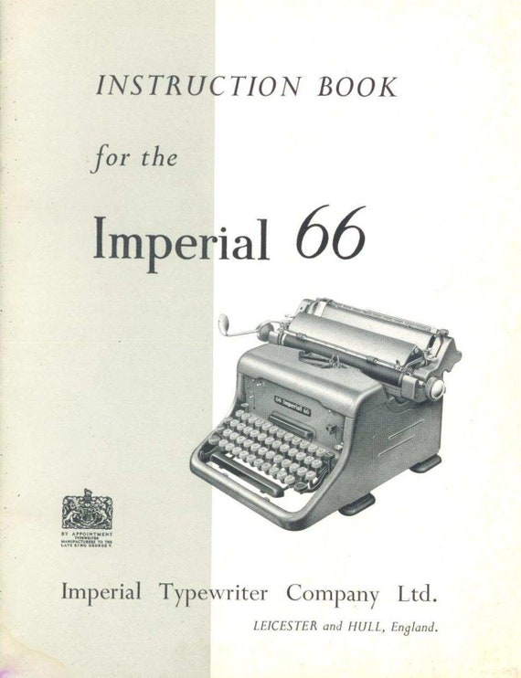 Imperial 66 Typewriter Instruction Manual - Complete User Guide