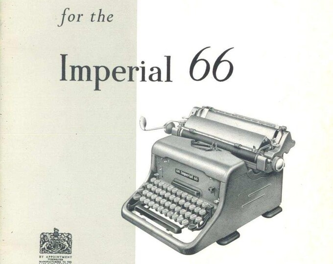 Imperial 66 Typewriter Instruction Manual - User Manual - Complete User Guide