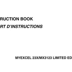 Janome 23X MyExcel - MX3123 Sewing Machine Instruction Manual - User Manual - Complete User Guide