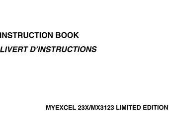 Janome 23X MyExcel MX3123 Sewing Machine Instruction Manual (PDF)