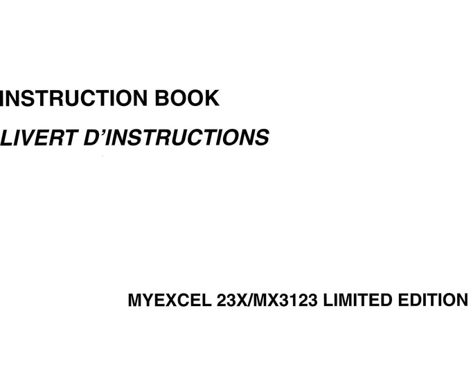 Janome 23X MyExcel - MX3123 Sewing Machine Instruction Manual - User Manual - Complete User Guide