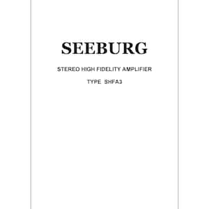 Seeburg-SHFA3 - Instrukcja serwisowa - Instrukcja obsługi - Schemat okablowania - Schemat - Instrukcja obsługi - Lista części