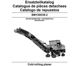 Bomag Kaltfräse - Hobel BM1300 30-2 Ersatzteilkatalog 2011 00800673 - Dänisch (Pdf Download)