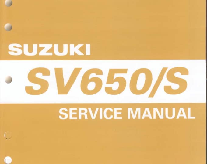 Suzuki SV650 Service, Parts, Owner Manual (PDF Download)