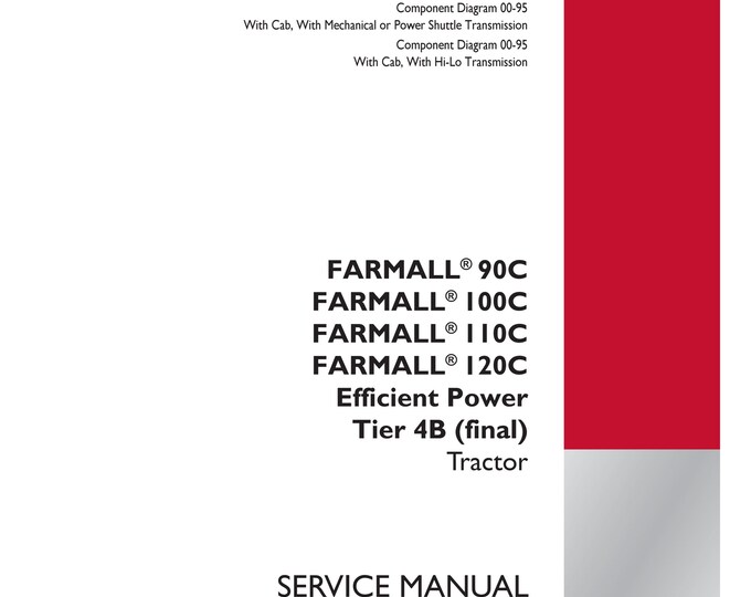 Case FARMALL 90C Farmall  100C Farmall  110C Farmall 120C Efficient Power Tier 4B (final) - Repair Manual- Service Manual (Pdf Download)
