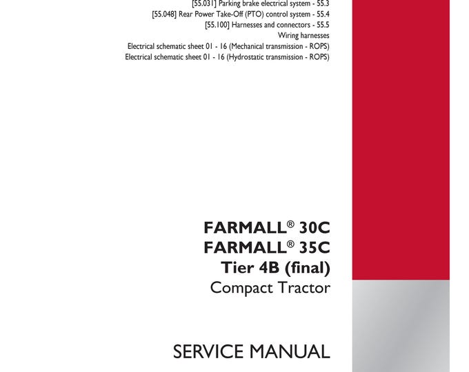 Case Farmall 30C Farmall 35C Tier 4B (final) Compact Tractor -Electrical systems-Repair Manual-Shop Manual - Service Manual-(Pdf Download)
