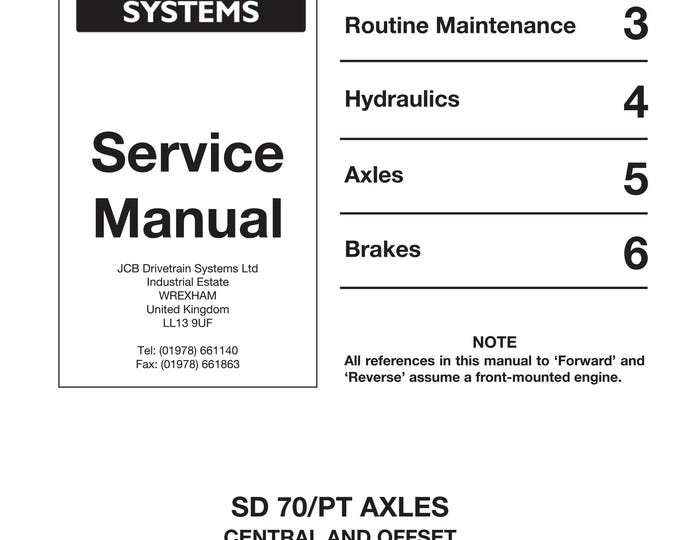 JCB 9803-9280 - Workshop Manual - Service Manual - Parts Manual - Owners Manual (PDF Download)