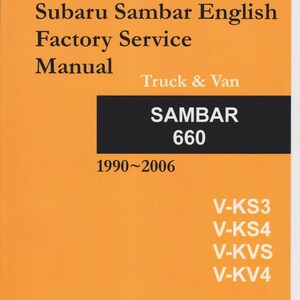 Subaru Sambar Factory Service Manual (1990-2006) – Truck & Van