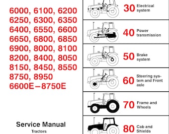 Valtra 6000-6100-6200-6250-6350-6400-6550-6600-6650-6800-6850-6900-8000-8100-8050-8150-8450-8550-8750-8950-6600E-8750E - Service Manual