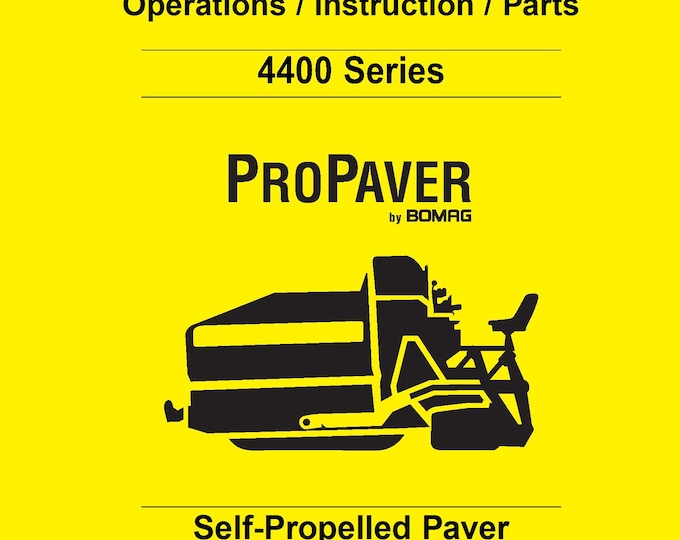 Bomag Propaver 4400 Series Operation Instruction & Parts 0224410 - English  (Pdf Download)