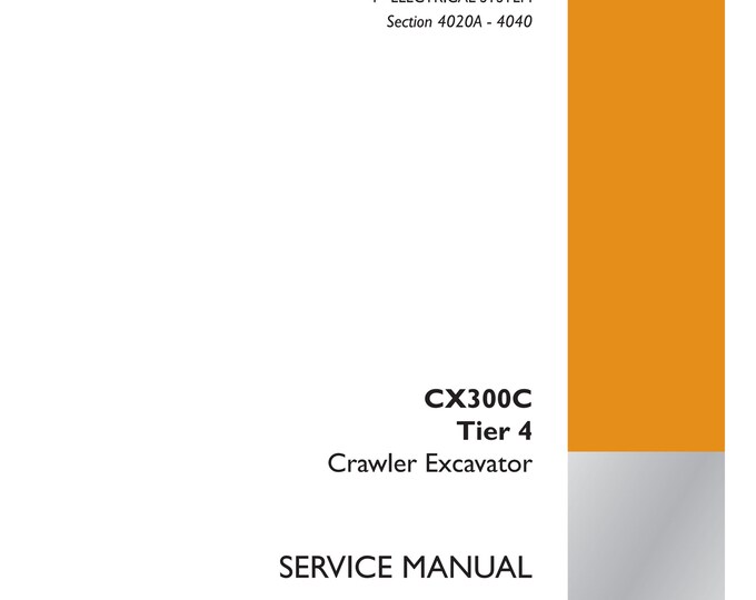 Case CX300C Tier 4 Crawler Excavator -  Section 4020 - Service Manual (Pdf Download)