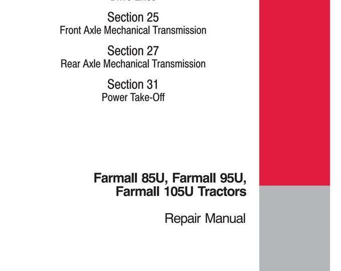 Case  Farmall 85C Farmall 95C Farmall 105C -Repair Manual - Service Manual (Pdf Download)