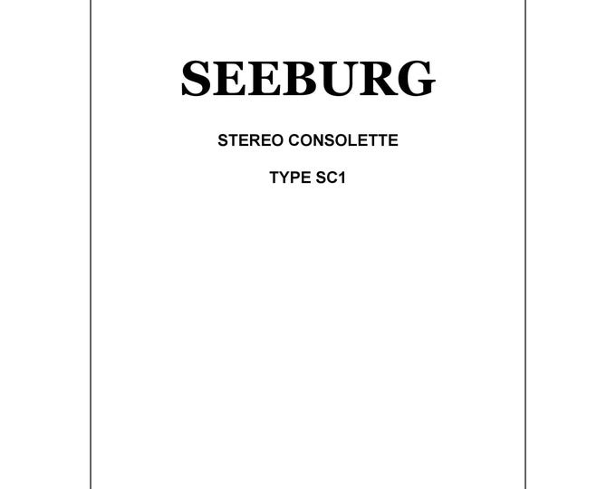 Seeburg- SC1-  Service Manual - Instruction Manual -  Wiring Diagram - Schematic - Operation Manual - Parts List