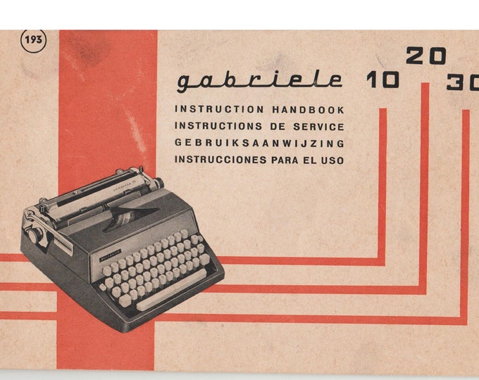 Adler-Gabriele-10-20-30-  Typewriter Instruction Manual - User Manual - Complete User Guide