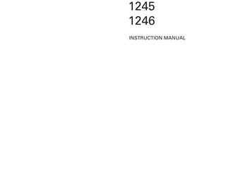 Pfaff 1245 Sewing Machine Instruction Manual - English