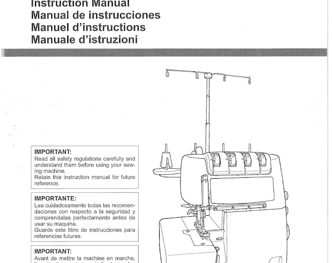 Juki MO1000 Sewing Machine Instruction Manual - User Manual - Complete User Guide