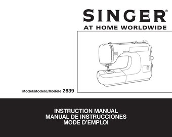 Singer 2639 PROTEGE Sewing Machine Instruction Manual (PDF)