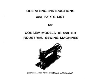 CONSEW 18-118 Sewing Machine Instruction Manual - User Manual - Complete User Guide - English