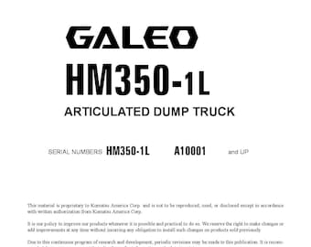 Komatsu HM350-1L GALEO Articulated Dump Truck Shop Manual (PDF Download)