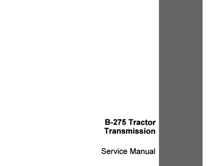 Case B-275 Tractor Transmission-Repair Manual - Service Manual (Pdf Download)