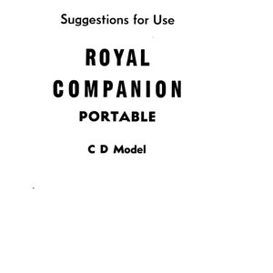 Royal Companion CD Typewriter Instructiehandleiding - Gebruikershandleiding - Volledige gebruikershandleiding