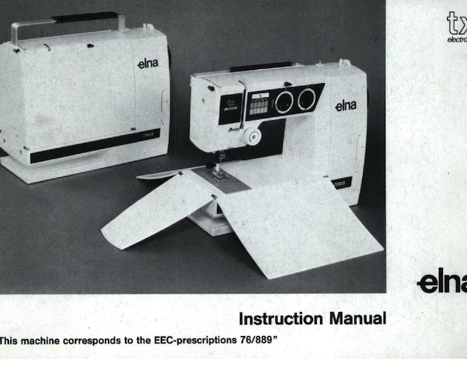 Elna Air TX 57 Electronic Sewing Machine Instruction Manual - User Manual - Complete User Guide