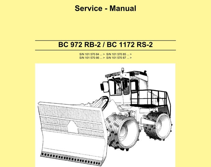 Bomag BC 972 RB-2 - BC 1172 Rs-2 - Service Manual - Repair Manual - Workshop Manual - English