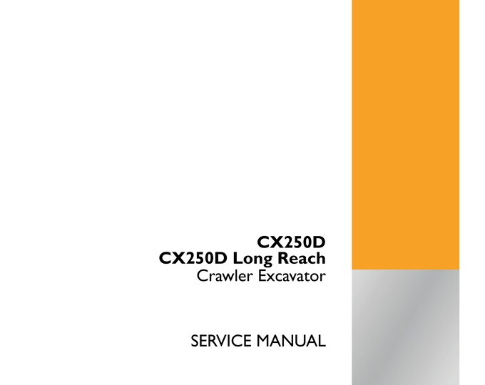 Case CX250D CX250D Long Reach Crawler Excavator -  Repair manual- Shop Manual (Pdf Download)