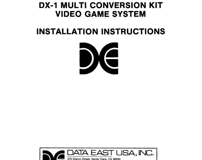DATA EAST - DX-1 Multi  Game Kit  - Service Manual - Parts Manual - Owner manual -  Pdf Download