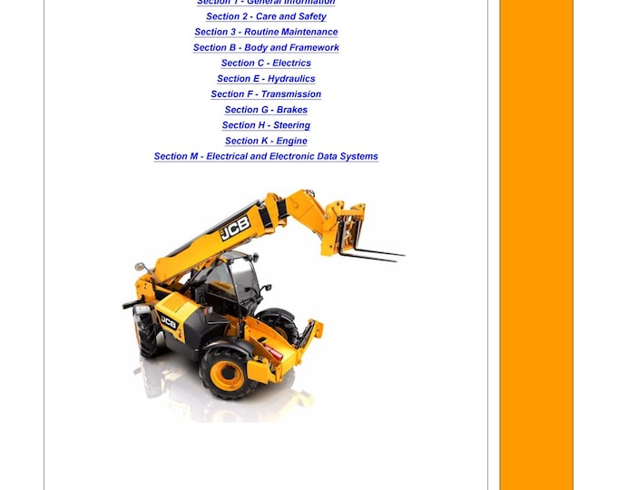 JCB Side Engine Loadalls - Service Manual - Parts Manual - Owners Manual (PDF Download)