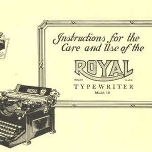 Royal 10 Typewriter Instruction Manual - User Manual - Complete User Guide
