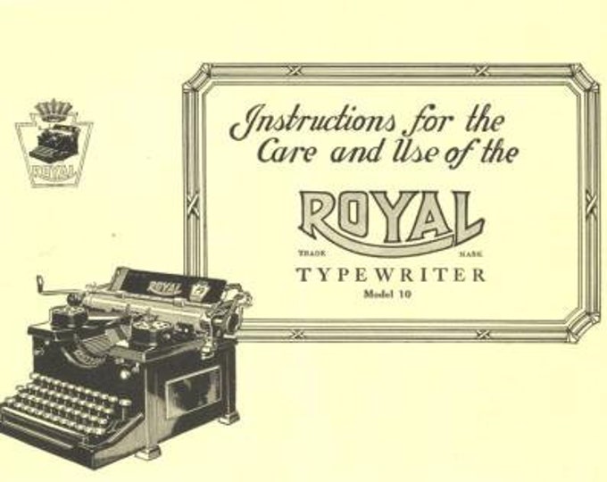 Royal 10 Typewriter Instruction Manual - User Manual - Complete User Guide