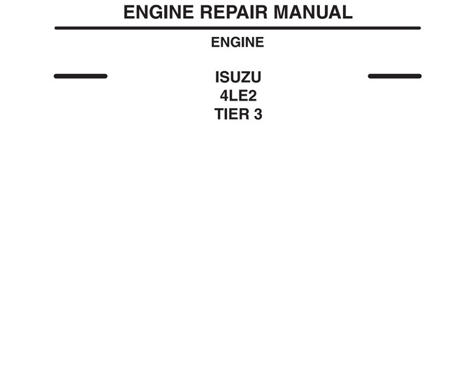 Case ISUZU 4LE2 TIER 3 - Repair Manual - Service Manual (Pdf Download)
